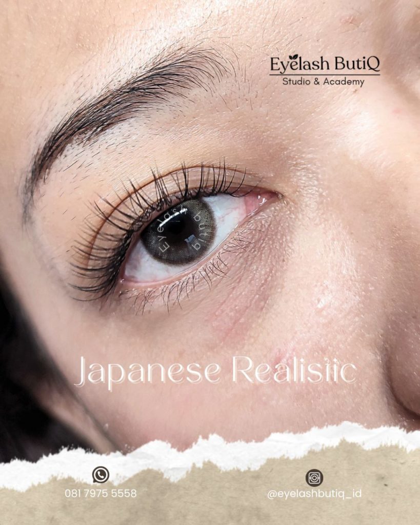 hasil eyelash extension japanese realistic lash di Eyelash Butiq Bandung